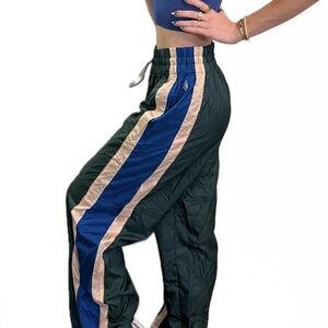 Free People Green and Cream Track Pants